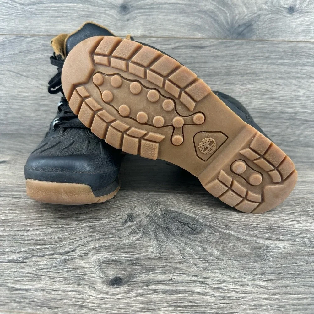 Timberland Youth Hiking Field Euro Winter Boots Size 3 A1642 Black‎ Mid Lace Up